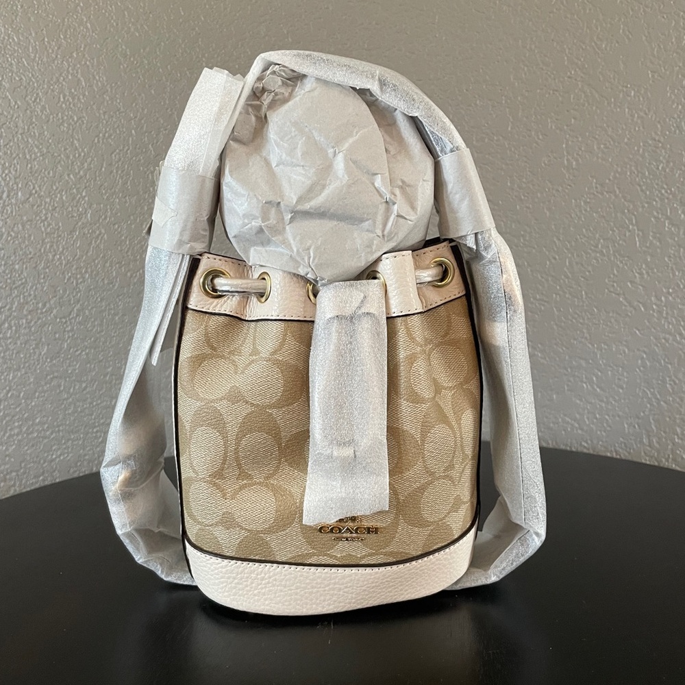 Coach Dempsey Drawstring Bucket Bag in Signature Canvas